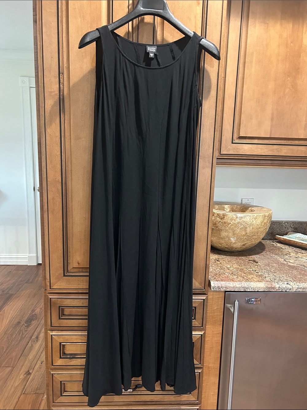 Eileen Fisher Black Sleeveless Maxi Dress